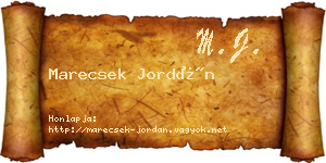 Marecsek Jordán névjegykártya